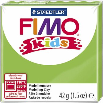FIMO&reg; Kids Boetseerklei - Lichtgroene Klei - Kinderklei - Bakklei - Kindvriendelijk - Zacht En Kneedbaar - Lichtgroen - 42 Gram - 1 Pakje
