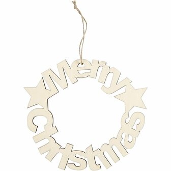 Kerstdecoratie, Merry Christmas, D: 4 mm, d 22 cm, 1 stuk