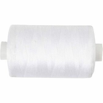 Naaigaren - Wit Naaidraad - 1000 Meter - Sterk Polyester Garen - 1 Rol