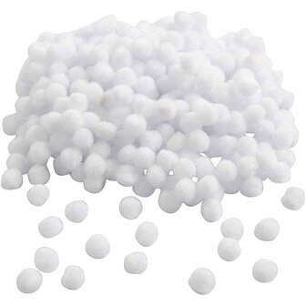 Pom-poms - Ronde Balletjes - Zacht - Decoratie - Wit - Dia: 10 mm - 450 stuks