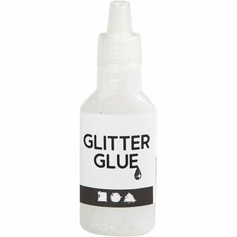 Glitterlijm, holografisch wit, 25 ml/ 1 fles