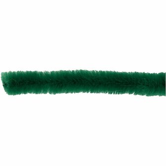 Chenille Draad - Pluche Draad - Pijpenragers - Metaal Draad - Fleecedraad - DIY Draad - Flexibel Decoratief Knutsel Draad - Buigzaam Draad - Donkergroen - Lengte: 30cm - Dikte: 9mm - 25 Stuks