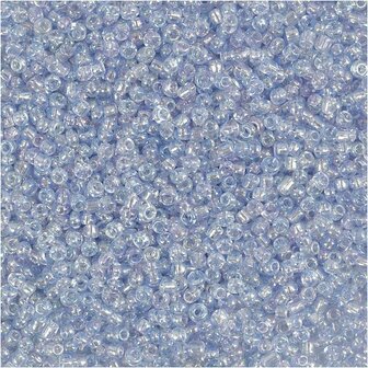 Rocailles, lichtblauw, d 1,7 mm, afm 15/0 , gatgrootte 0,5-0,8 mm, 25 gr/ 1 doos