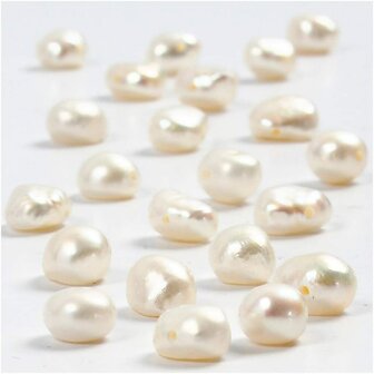 Parels - Zoetwaterparels - Parelmoer Kralen - DIY Sieraden Maken - Kleine Parels - Diameter 4mm - Gatgrootte 1mm - Set van 40 Stuks