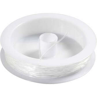 Elastisch Koord - Transparant Nylon Draad - Rekbaar Koord - DIY Koord - Elastisch Draad - Rekbaar Hobbydraad - Handwerk &amp; Sieraden Maken - Dun Rond Elastiek - 1mm Dikte - 10m - 1 Rol
