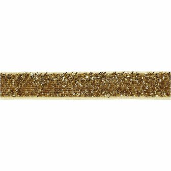 Lint, goud, B: 10 mm, 5 m/ 1 rol