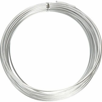 Alu Draad - Aluminium Sieradendraad - DIY Hobbydraad Voor Sieraden Maken &amp; Creatieve Knutselprojecten - Buigzaam, Stevig &amp; Duurzaam - Dikte 2 mm - Lengte 10 m - 1 Rol