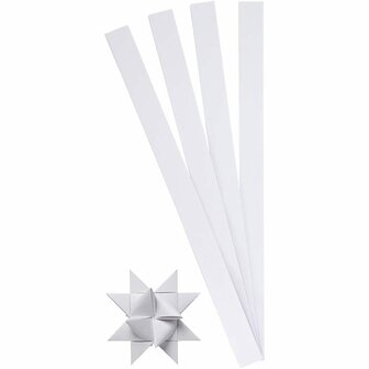 Vlechtstroken - Witte Papierstroken - DIY Papierstroken Voor Knutselprojecten - Origami Decoratie - Sterren Vouwen - Creatief Papier - Formaat 45x15 mm x 6,5 cm - Set van 100 stuks