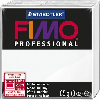 FIMO Professional Wit - Boetseerklei - Sieraden Maken - Staedtler FIMO Professional - Hobbyklei - Creatief Materiaal - Zacht en Glad - 85 gram