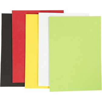 EVA foam vellen, diverse kleuren, A5, 148x210 mm, dikte 2 mm, 5 vel/ 1 doos