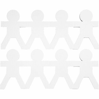 Jongens van karton, wit, H: 12 cm, L: 45 cm, 230 gr, 16 stuk/ 1 doos