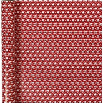 Inpakpapier, rood, wit, trommel, B: 70 cm, 80 gr, 4 m/ 1 rol