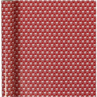 Inpakpapier, rood, wit, trommel, B: 70 cm, 80 gr, 4 m/ 1 rol