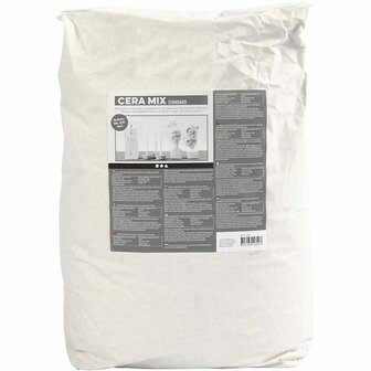 Cera-Mix Standaard Gipsgietmix - Lichtgrijze Gietgips - Gietmateriaal Voor Creatieve Projecten - 25kg Zak