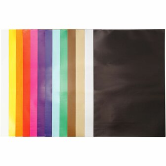 Glanspapier - diverse kleuren - 32x48 cm - 80 grams - Creotime - 100 vellen