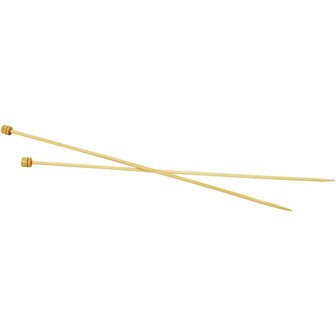 Breinaalden - Bamboe - Hoogwaardige Kwaliteit - Licht &amp; Sterk - Perfect voor Breiliefhebbers - Gladde Afwerking - Dikte: 4 mm - L: 35 cm - 1 Paar