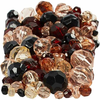 Facetkralen Mix - Goudkleurige Kralen Set - Glanzende Sieraden Kralen - DIY Knutselset Voor Decoratie &amp; Armbanden - Afmetingen 4-12 mm - Gatgrootte 1-2,5 mm - 250 g