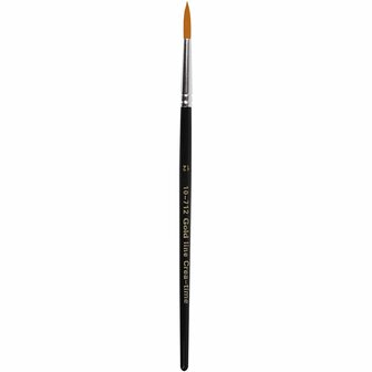 Gold Line Penselen - Ronde Verfkwasten - Geschikt Voor Fijne Schilderwerken - DIY Hobbyverf - Schildermateriaal - Kunstbenodigdheden - Lengte 18,5 cm - Breedte 5 mm - Set van 6 Stuks