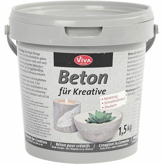 Hobbybeton - DIY Beton Voor Creatieve Projecten - Grijs Beton - Hobby Knutselmateriaal - Beton Voor Decoratie - Hobby Decoratief Beton - Gewicht 1500gr