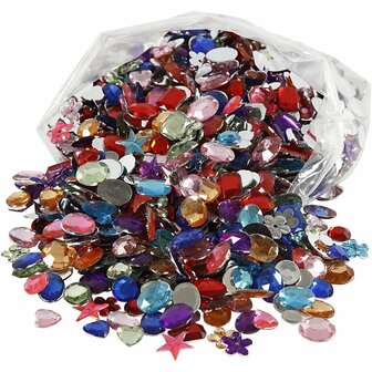 Strasstenen - Gekleurde Facet Strasstenen - DIY Sieraden Maken - Platte Strasstenen Voor Creatieve Projecten - Diverse Kleuren - 10-15 mm - Mix - 1600 Stuks