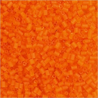 Rocailles 2-cut, transparant oranje, d 1,7 mm, afm 15/0 , gatgrootte 0,5 mm, 500 gr/ 1 zak