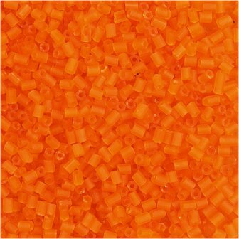 Rocailles 2-cut, transparant oranje, d 1,7 mm, afm 15/0 , gatgrootte 0,5 mm, 500 gr/ 1 zak