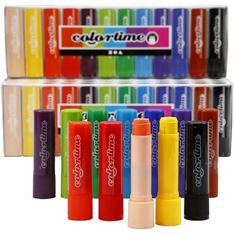 Soft Color Stick, diverse kleuren, 6,5 gr, L: 8 cm, 120 stuk/ 1 doos