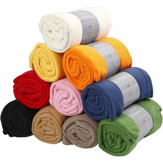 Set van 10 Fleece Stoffen - 125x150 cm, Assorti Kleuren, Anti-Pilling Afwerking