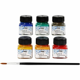 Glasverf - Porseleinverf - Diverse kleuren - Kreul - 6x20ml