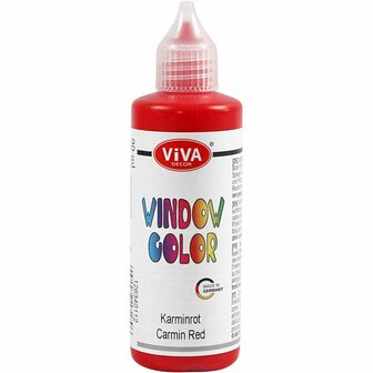 Glasverf - Verf Ramen, Glas, Spiegels - Rood - Karmijnrood - Viva Decor Window Color - 90ml