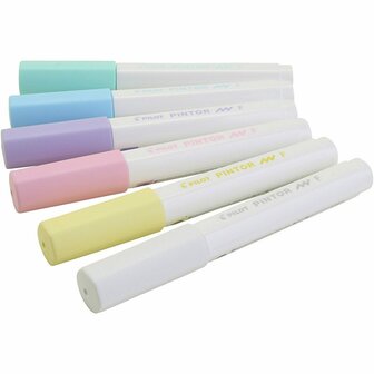 PILOT Pintor Markers - Pastelkleuren - Set Van 6 - Dekkende Verfstiften Voor Papier, Hout, Textiel, Keramiek &amp; Glas - Permanent &amp; Waterbestendig