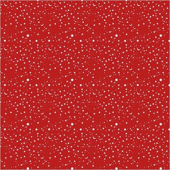 Inpakpapier, donkerrood, Sterren en manen, B: 50 cm, 80 gr, 5 m/ 1 rol