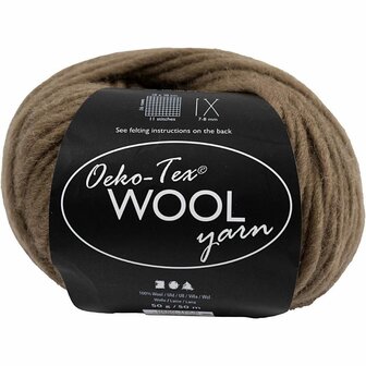 Wolgaren Lichtbruin - Zachte &amp; Warme Breiwol - Perfect voor Sjaals, Truien &amp; Hobbyprojecten - DIY Creatief Handwerken - 50 Meter - 50 Gram - 1 Bol