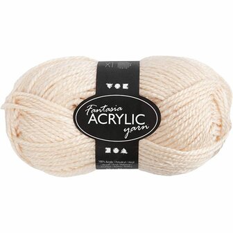 Acrylgaren - Fantasia Garen - Licht Beige Garen - Breigaren - Haakgaren - Handwerk Garen - Knutselgaren - Hoge kwaliteit 3-draads 100% acryl garen - Naald nr. 4,5 / 5 - 80 Mtr - 50 Gram - 1 Bol