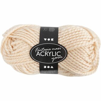 Acrylgaren - Fantasia Garen - Licht Beige Garen - Breigaren - Haakgaren - Handwerk Garen - Knutselgaren - Hoogwaardig 2-Draads 100% Acryl garen - Naald nr. 9 - 35 Mtr - 50 Gram - 1 Bol