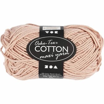 Katoengaren, beige, afm 8/8, L: 80-85 m, 50 gr/ 1 bol