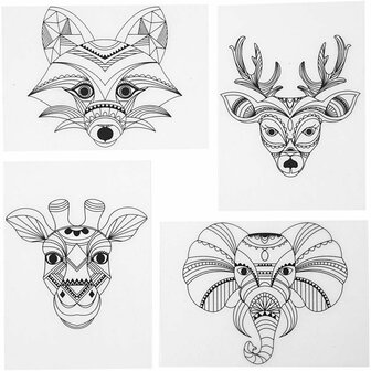 Krimpie Dinkie Krimpfolie - Set met Dierenmotieven - DIY Sieraden, Sleutelhangers en Creatieve Kunstprojecten - Ovenkrimpfolie voor Unieke en Persoonlijke Decoraties