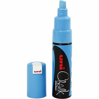 Chalk Marker - Krijtstift - Lichtblauw - Krijtbord, Ramen, Glas, Porselein, Plastic, Spiegels, Papier - Lijndikte: 8mm - 1 stuk