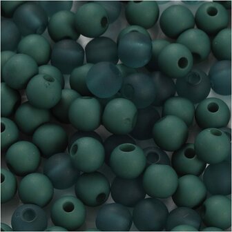 Plastic Kralen - Flessengroen - 6 mm - 40 gr - Populaire Ronde Kralen Met Groot Gat Voor DIY Sieraden Maken &amp; Knutselwerk