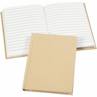 Notitieboek - A6 Notitieboek - DIY Notitieboek Decoreren - Bruin/Wit Papieren Notitieboek - 80 Vellen