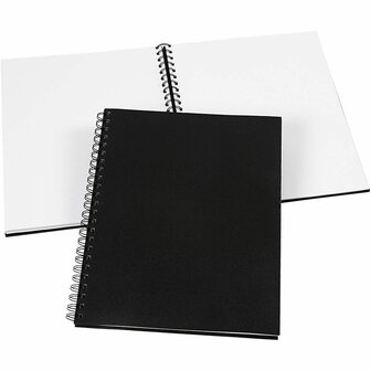Notitieboek, zwart, afm 23x30,5 cm, 120 gr, 1 stuk