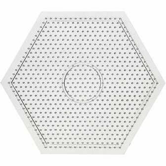 Onderplaat Strijkkralen - Grote Zeskant - 15x15 cm - 10 Stuks - Basisplaat Voor Medium Strijkkralen - Geschikt Voor Kinderen &amp; Hobbyisten - Duurzaam &amp; Herbruikbaar - Transparant Wit