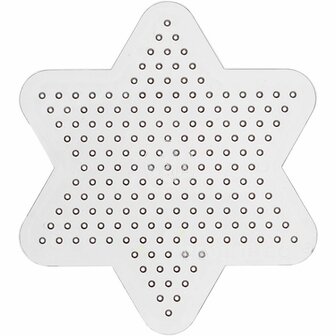 Onderplaat strijkkralen - Kleine stervorm - Transparant strijkkralenbord - DIY kralen kunst - Geschikt voor medium strijkkralen - 10 cm diameter - 1 stuk