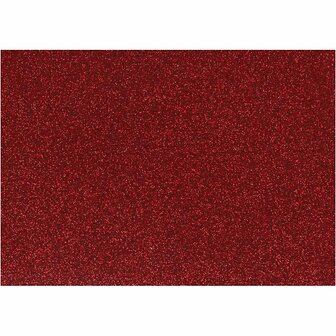 Opstrijkfolie, rood, A5, 148x210 mm, glitter, 1 vel
