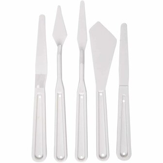 Paletmessen - Schildermessen - Kunstschilder Gereedschap - Bob Ross Stijl - Creatief Gereedschap - Paletmessen Set - 17-20 cm - 5 Stuks