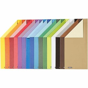 Papier - Diverse kleuren - A4 - 21x29,7cm - 100 grams - Color Bar - 16 diverse vellen