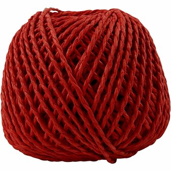 Papier garen, rood, 150 gr, dikte 2,5-3 mm, 40 m/ 1 bol