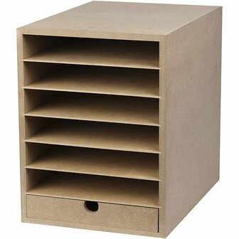 Papier Opslag Unit - DIY Opbergsysteem - Creatief Papier Opslag - Hobby Opslag Voor Knutselmateriaal - Hoogte 31,5cm - Diepte 32cm - Breedte 24,3cm - Geschikt Voor A4 - Set Van 1