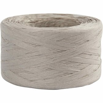 Papier Raffia - Houtvezel Papiergaren - Lichtgrijs - Natuurlijke Raffia Touw - DIY Breien, Haken &amp; Macram&eacute; - Milieuvriendelijk Decoratietouw - Biologisch Afbreekbaar - 100m - 7-8mm