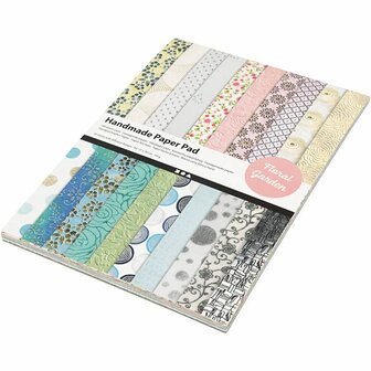 Papierblok met handgemaakt papier - A4 - 21x29,7cm - 110 gram - 20 vellen